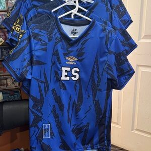 Umbro Blue and Black El Salvador Soccer Jersey